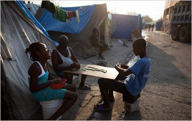 Residents of a tent camp outside a Port-au-Prince soccer stadium have been asked to leave.