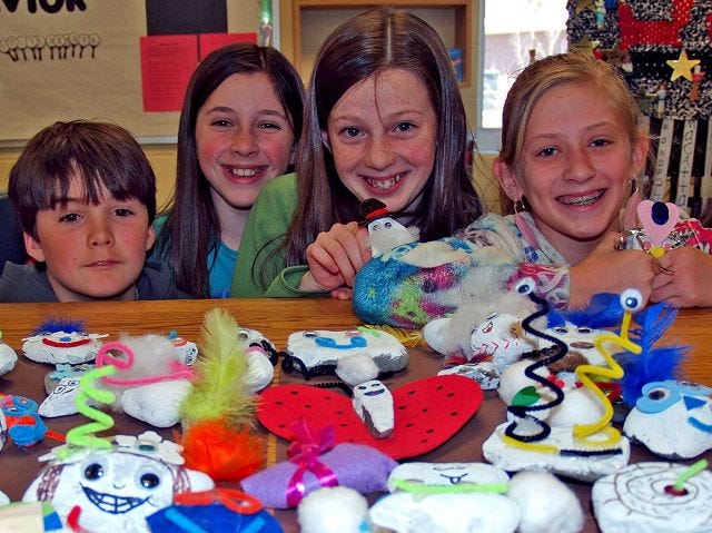 courtesy photo

On the first night of sales, during a spaghetti dinner earlier this month, fifth-graders at Rye Elementary earned $204 selling the array of rocks, painted and decorated with all kinds of adornments.
