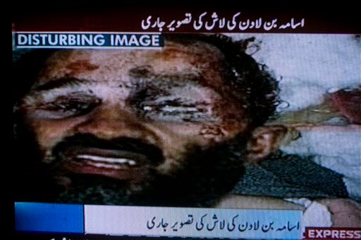 Warning: Graphic Content. An image made from Express TV video shows the dead body of terror mastermind Osama bin Laden, as seen in Islamabad, Pakistan, on Monday, May 2, 2011.