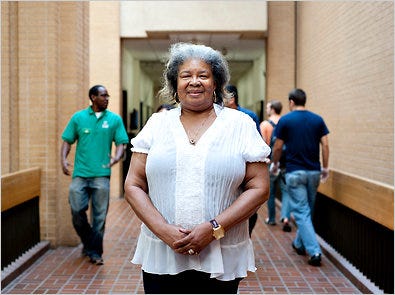 Burlyce Sherrell Logan, 73, at the University of North Texas. She will graduate Saturday.