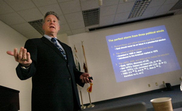 Dr. Robert Lustic gives a presentation on his research into sugar and the obesity epidemic in the United States in Oakland, Calif. McClatchy-Tribune photo Laura A. Oda