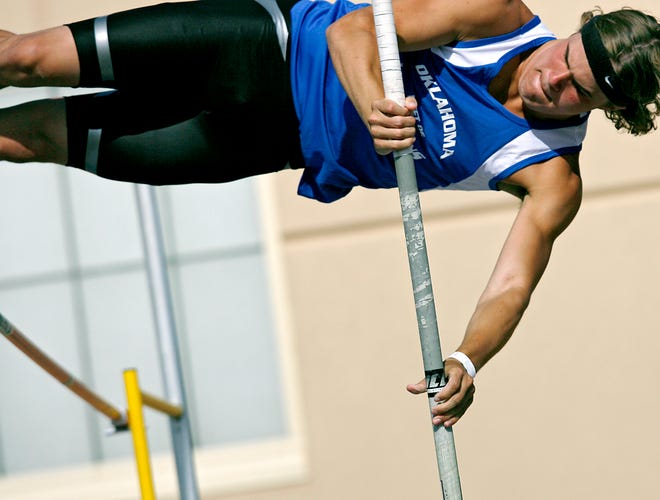 Caleb Neal, of Sulphur High School, competes in the pole vault event during the Tournament of Champions track meet at Moore High School in Moore, Okla., on Tuesday, May 17, 2011. Photo by John Clanton, The Oklahoman ORG XMIT: KOD