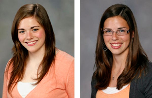 Geneseo High School's valedictorian for the Class of 2011 is Sara Sneyd, left. The salutatorian is Hilary Lohman.