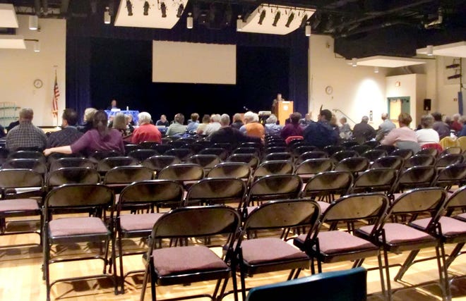 Less than 100 voters turned out for the second night of Marion annual Town Meeting. It was quite a turn-around from the first night of Town Meeting when more than 300 attended.