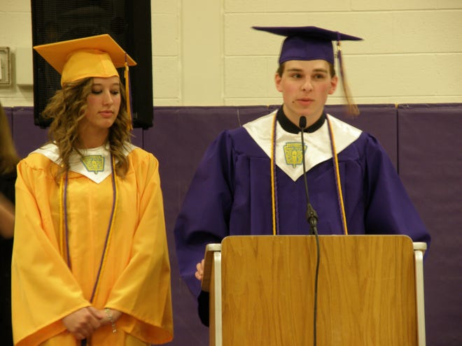 Emily Nice and Alex Felt were a tag team giving the co-valedictorian speech at Sherrard High School's commencement Sunday, May 29, 2011.