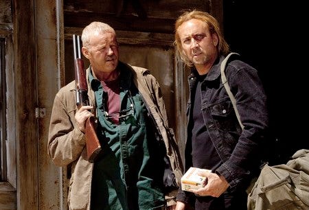 David Morse and Nicolas Cage in "Drive Angry."