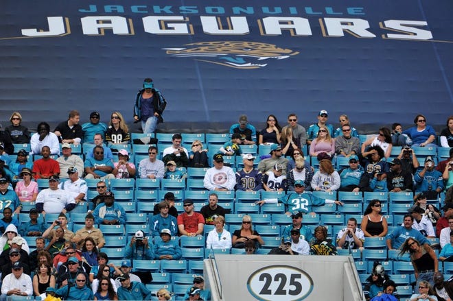 Empty seats in front of the already blocked off sections of seats in the North endzone at EeverBank Field during the Jaguars' Oct. 18, 2009 game against the Rams.