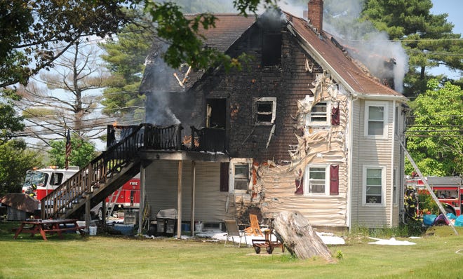 Firefighters from Stoughton and several surrounding towns battled a fire at 1832 Central St. in Stoughton on Tuesday, June 7, 2011. No one was reported injured.