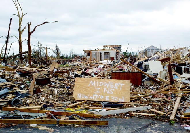 The site of a Columbia Insurance Group agent was destroyed in the May 22 tornado in Joplin. The catastrophe risk-modeling firm EQECAT estimates the damage in Joplin could cost between $1 billion and $3 billion.
