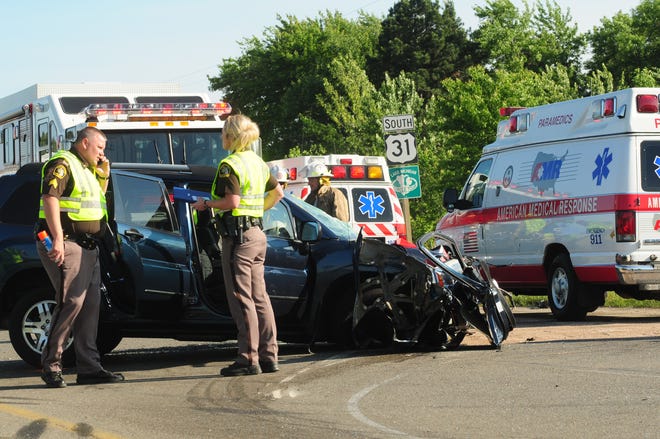 Ottawa County Sheriff's deputies and Holland Township firefighters responded to the scene of a car crash on U.S. 31 at Quincy on Monday evening. Three people were taken to the hospital. June13th 2011