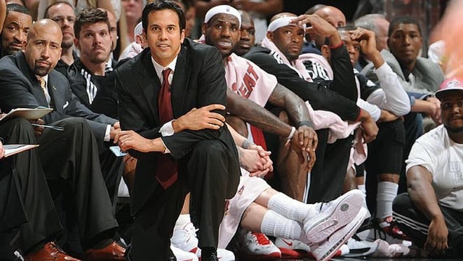 Miami Heat coach Erik Spoelstra, shown during the fourth quarter of the Heat's loss in Game 6 of the NBA Finals, says his team "had enough" to win the championship this season.