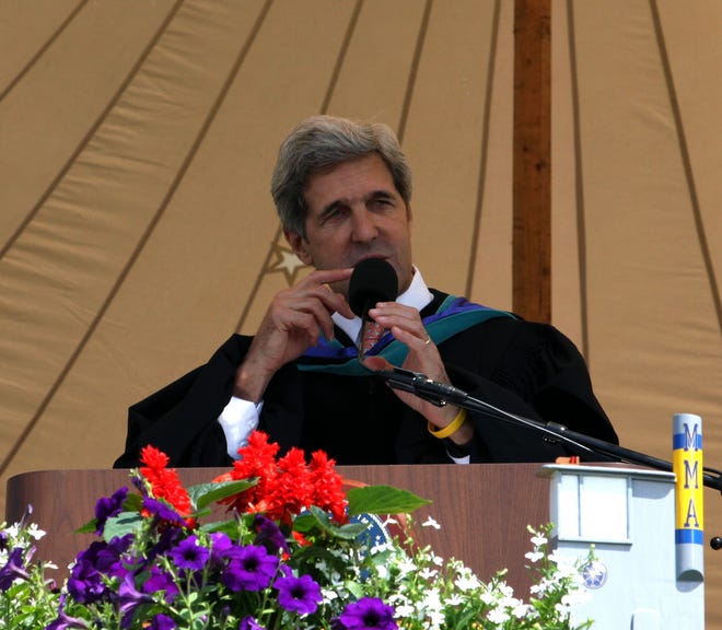 Sen. John Kerry address the Massachusetts Maritime Academy 2011 graduating class on Saturday, June 18, 2011.