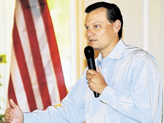 State Representative Seth McKeel talks at the Tiger Bay Club of Polk County at the Peace River Country Club in Bartow, FL on Monday June 20, 2011.