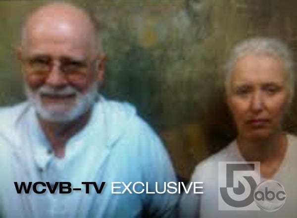 James "Whitey" Bulger and Cathherine Greig in the first photo made public after their arrest on Wednesday, June 22, 2011.
