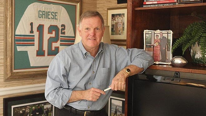 Bob Griese, who was the first Dolphins player to have his number retired by the team, says that while growing up, he never had big dreams of playing pro football.
