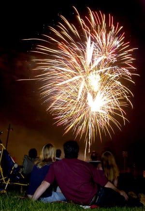 Fireworks displays, like this one in 2006, lit up the skies of Abington for 28 years between 1979 and 2009 before funding and organizing efforts wore too thin. The displays were put together and funded entirely by a private committee.
