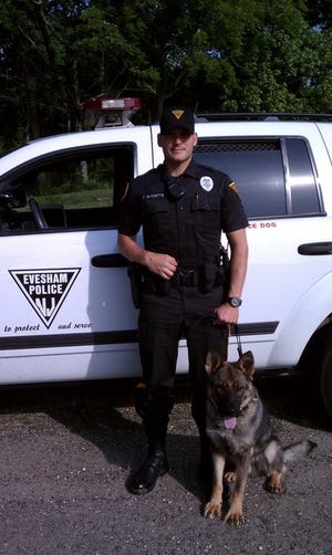 Ciko is the newest member of Evesham's K-9 unit. He and handler Daniel Burdette graduated from K-9 training in May and are already patrolling the streets.