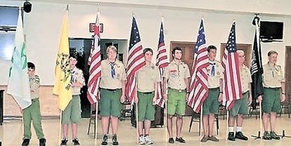 Boy Scouts participated in the Elks Lodge No. 829 Tribute of Flags ceremonies.