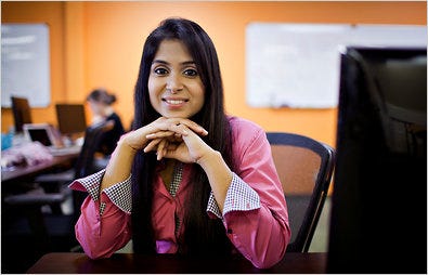 Pooja Nath, founder of Piazza, at her offices in Palo Alto, Calif.