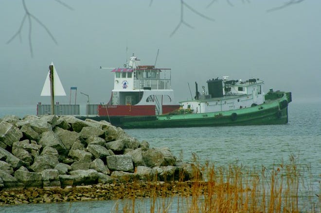 Two vessels from Duncan Bay’s ghost fleet appeared in a March fog while roaming about the bay. Their owner, Scotlund Stivers, accepted a prosecutor’s plea agreement Wednesday that will see him do no up-front jail time if he removes both ships and another sunken tug within six months. Stivers must also pay an as-yet undetermined amount of restitution for clean-up of leaking bilge oil that could run into the millions of dollars.