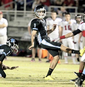 Ponte Vedra place kicker Kyle Federico hits a point after during a win over Creekside last season. Federico made a verbal commitment to Rutgers University on Wednesday.
