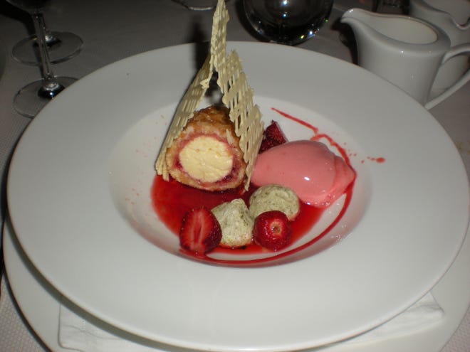 Strawberry dessert at Seasons at Ocean House in Watch Hill, R.I.