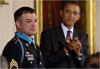 Sgt. First Class Leroy Arthur Petry saved two comrades’ lives by hurling away a grenade as it exploded.