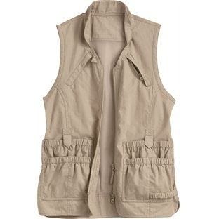 The women's utility vest worn by reporter Sue Scheible is proving to also be a memory aid, like an extra pair of hands, and comes in handy for remembering what is where.