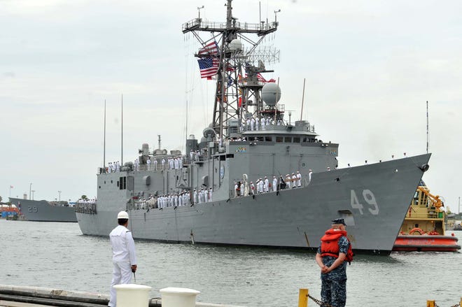 USS Robert G. Bradley (FFG 49) returns to Naval Station Mayport following a recent deployment.