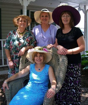 Garden party recently held at Honesdale Senior Center. Pictured from left are: managers and staff, Lorrie Fearon, Lu Seagraves, Marie Alexander and seated is Pat Perkins.