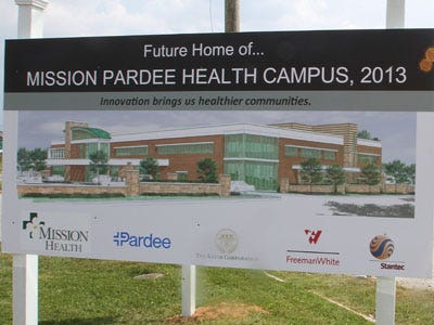 Work begins on the Mission Pardee Health Campus on Hendersonville Road.
