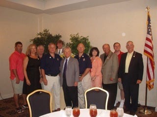 Pictured with the District Governor are The Board of Directors: Fritz Englade Jr. Past President, Glenda Shaheen Service Chairman, Tony Malbrough Foundation Chairman, Bobby Schnexnayder President, John Dawes Administration Chairman, Linwood Broussard District Governor, Marcy LeBlanc Sergeant at Arms, Joell Hebert Treasurer, Johnny Berthelot President Elect, Brad Walker Secretary, and Mark LaCour Public Relations Chairman.