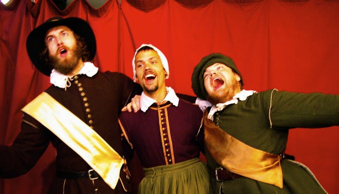 From left, Plimoth Players Michael Kaup, Will O'Bryan and Dan Klarer.
