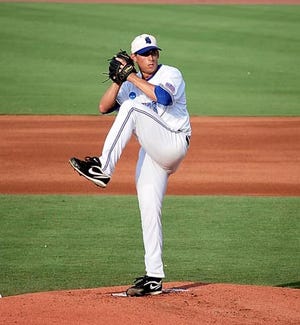 Daniel Vargas-Vila, shown pitching for West Florida, is making the adjustment to professional baseball. Vargas-Vila, a St. Joseph Academy graduate, was selected by the Los Angeles Angels of Anaheim in the 28th round of the draft last June.