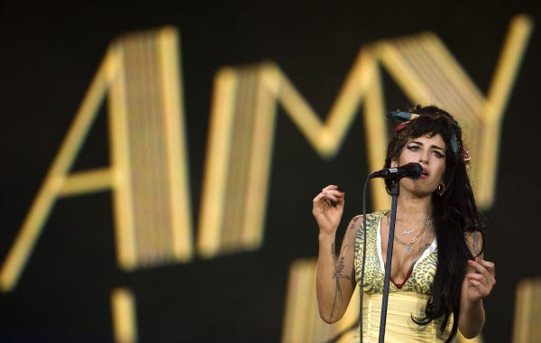 Amy Winehouse - performing in 2007 - often made headlines because of her drug and alcohol abuse.