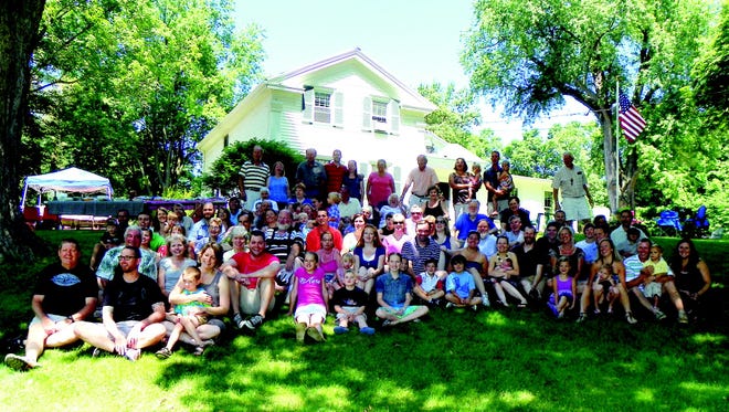 About 102 members of the Fisher family and friends gathered at the Fisher Family Homestead on Main Street, Fishers, to celebrate the 200th anniversary of the Homestead.
