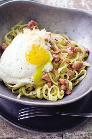 Clocking in with just seven ingredients, this delicious take on pasta carbonara will have you in and out of the kitchen in under 20 minutes.