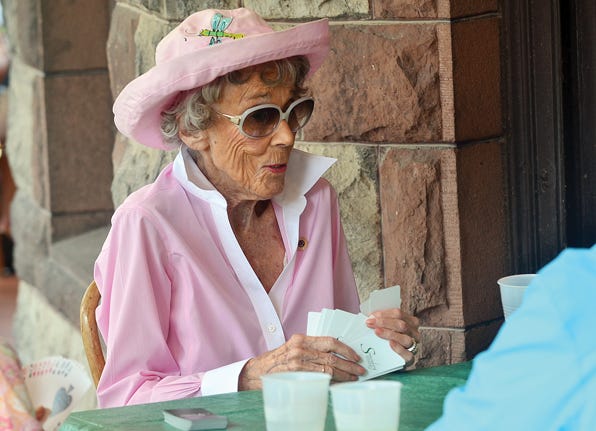 Mildred Boylan was one of several dozen players that came to Sonnenberg Gardens on Tuesday July 19 to play bridge for a fundraiser.