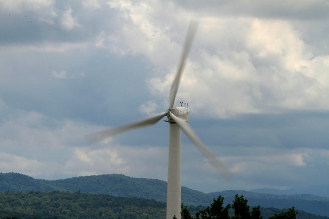 A wind turbine is seen in South Burlington, Vt. By TOBY TALBOT, Associated Press