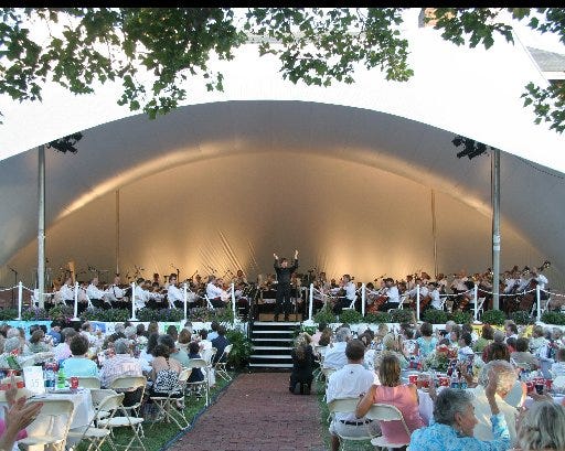 Conductor Keith Lockhart and the Boston Pops Esplanade Orchestra perform in the TD Banknorth Pops by the Sea concert.