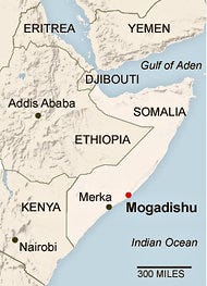 Rebel forces still control much of southern Somalia.