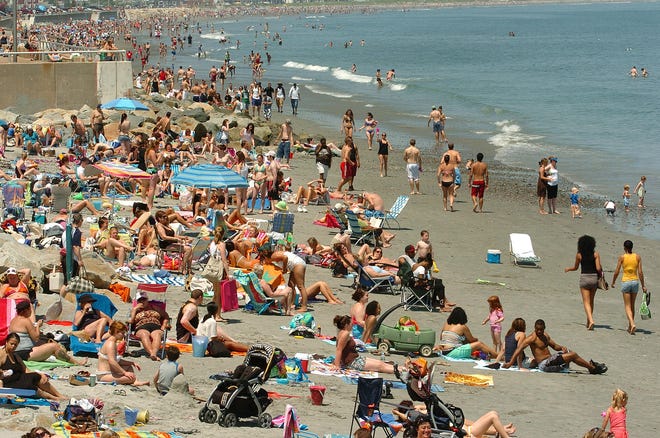 A crowd gathers at Nantasket Beach in the summer of 2010.