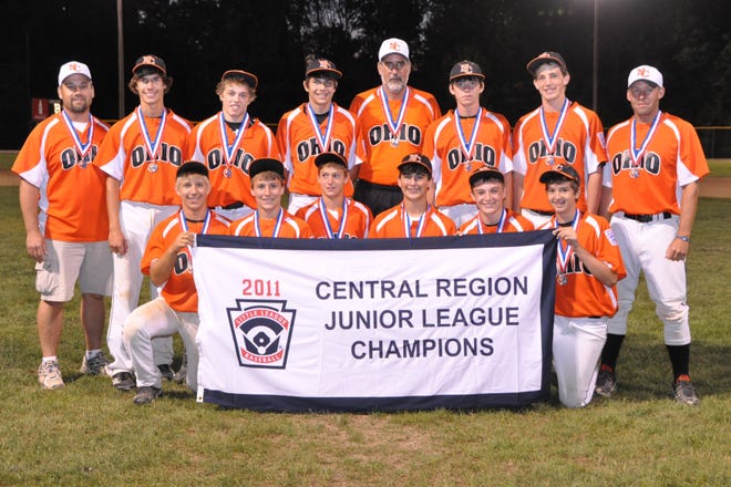 The North Canton Little League 14-and-under baseball team won state and regional championships to advance to the Little League Junior League World Series, which begins this weekend. The team includes (front, left to right) Jake Szendrey, Jacob Hugill, Storm Koelble, Zach Manos, Tristan Ross, Jacob Brewster, (back) coach Dan Szendrey, Micheal Magana, Sam Russo, Tony Iero, manager Jon Lucas, Chris Machamer, Heath Gustafson, coach Doug Hampton. Jon Russo also helped coach the team.