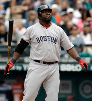Boston Red Sox' David Ortiz missed all three games against Tampa Bay with bursitis in his right heel.