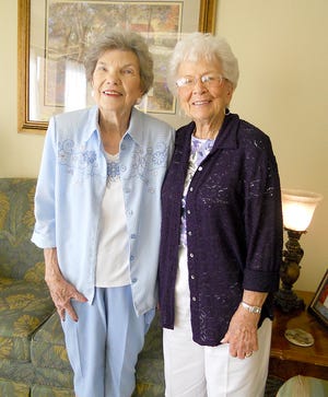 FRIENDS AND NEIGHBORS - Melva Sizemore (left) and Ginny Horn are neighbors at Grand Court Lubbock and have become close friends since Ginny moved to Lubbock about a year ago.