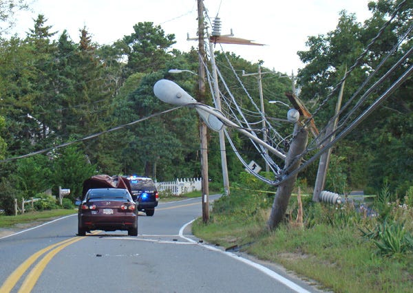 A section of Route 124 was expected to remain closed to traffic until about 9 am as crews work to restore a power line knocked down during an early morning crash, according to Harwich police.