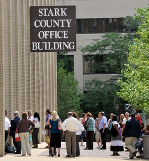 Workers returned to the Stark County Office Building on Tuesday after the all-clear was given. People evacuated many of the buildings downtown after the earthquake was felt in Canton.