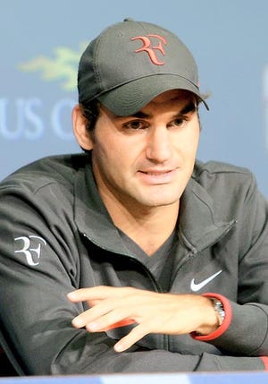 Roger Federer speaks during a news conference for the U.S. Open tennis tournament Saturday in New York. By FRANK FRANKLIN II, The Associated Press