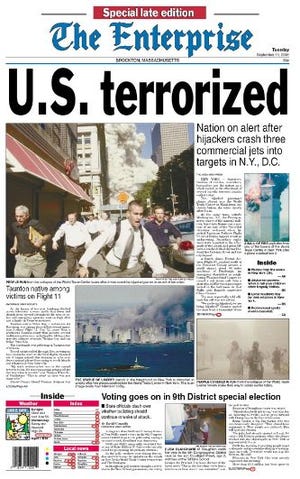 The Enterprise front page for Sept. 11, 2001.