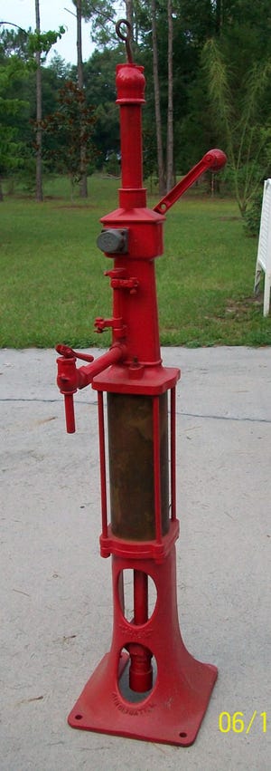 This gas pump was produced during the first two or three decades of the 20th century. (Courtesy of John Sikorski)